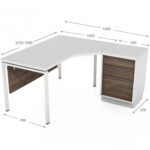 Kampinis rašomasis stalas su stalčiais Promo T36 - Image 3