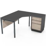 Kampinis rašomasis stalas su stalčiais Promo T36 - Image 3