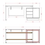 Biuro stalas su stalčiais ir kojų uždanga Promo T88 - Image 2