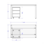 Biuro stalas su stalčių bloku Promo T4S - Image 4