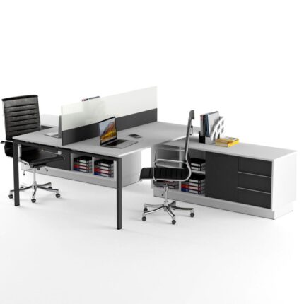 Dvivietis darbo stalas su pertvara Promo T23