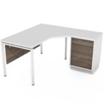 Kampinis rašomasis stalas su stalčiais Promo T36 - Image 2
