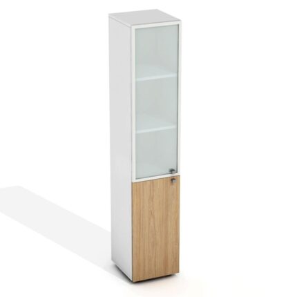 Siaura biuro dokumentų spinta su stiklu Promo 29/519