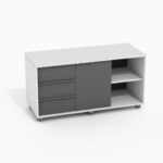 spintele ant ratuku su stalciais ir lentyna