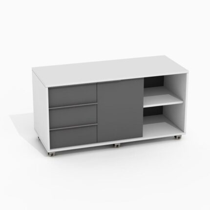 spintele ant ratuku su stalciais ir lentyna