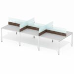 darbuotojų šešių vietų stalas