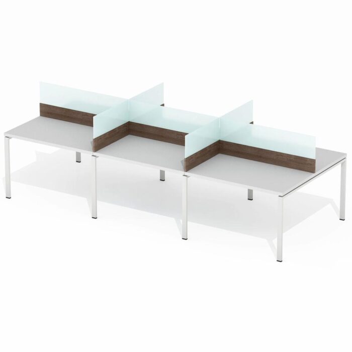 darbuotojų šešių vietų stalas