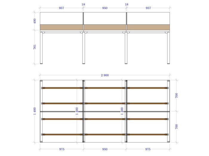 Šešiavietis biuro stalas su pertvaromis Promo T34 - Image 8