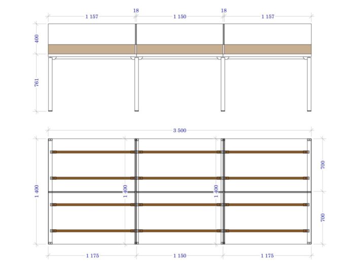 Šešiavietis biuro stalas su pertvaromis Promo T34 - Image 7