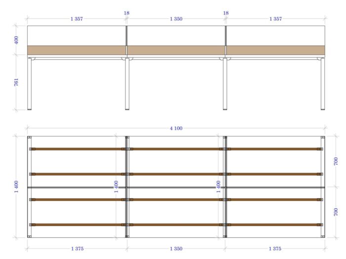Šešiavietis biuro stalas su pertvaromis Promo T34 - Image 6