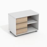 spintele ant ratuku su stalciais ir lentyna