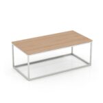 kavos staliukas su metalinem baltom kojom