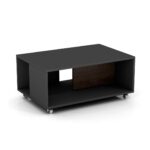 juodi kavos staliukai ant ratuku