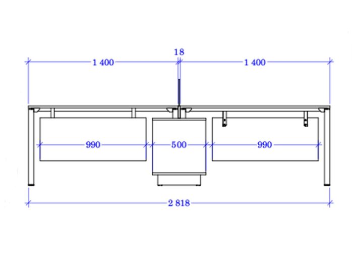 Darbo stalų komplektas šešiems darbuotojams Promo T55S - Image 6