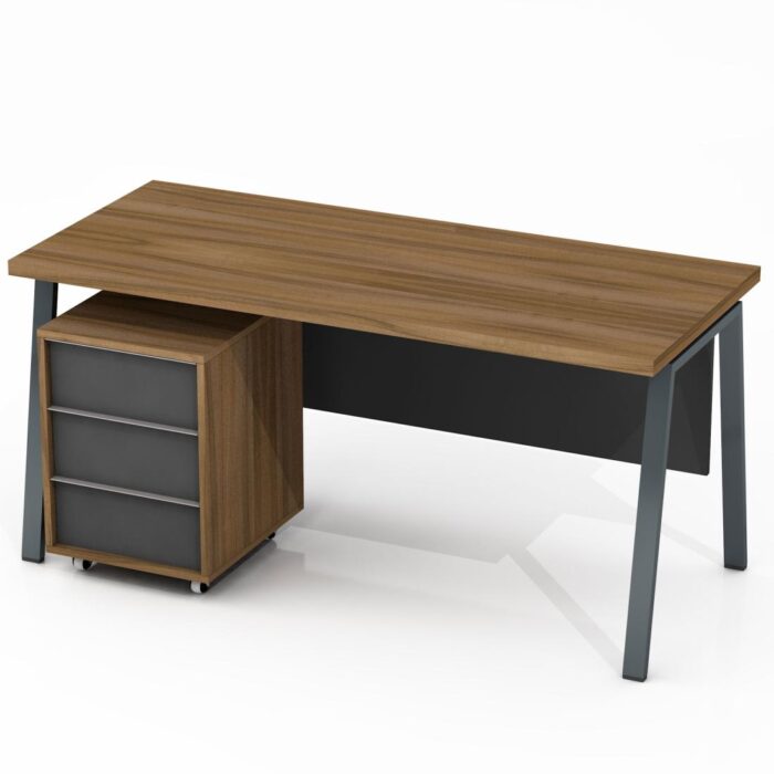 Rašomasis stalas su mobiliu stalčių bloku ir kojų uždanga Promo R25S - Image 3
