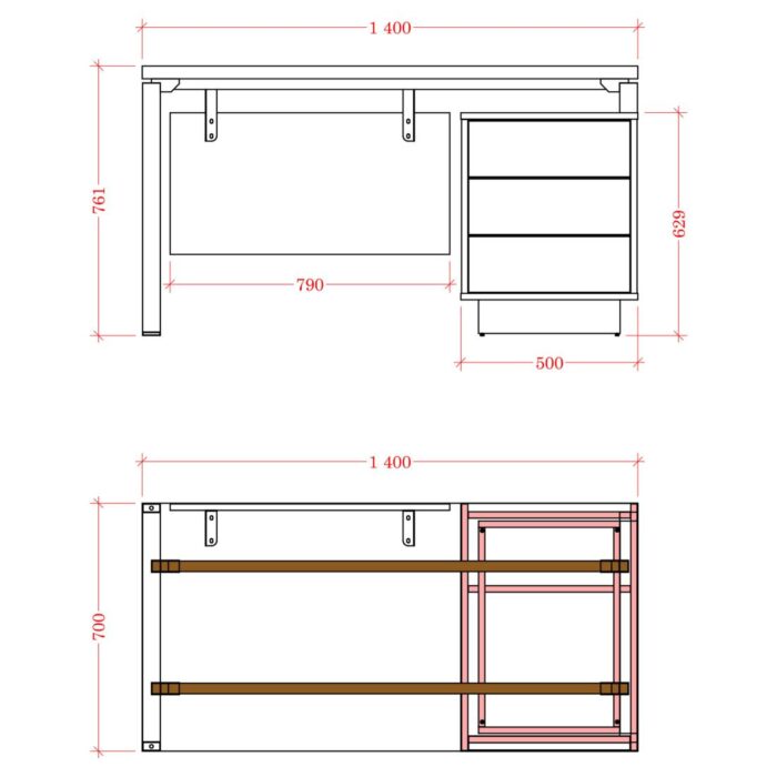 Rašomasis stalas su kojų uždanga Promo R26 - Image 8