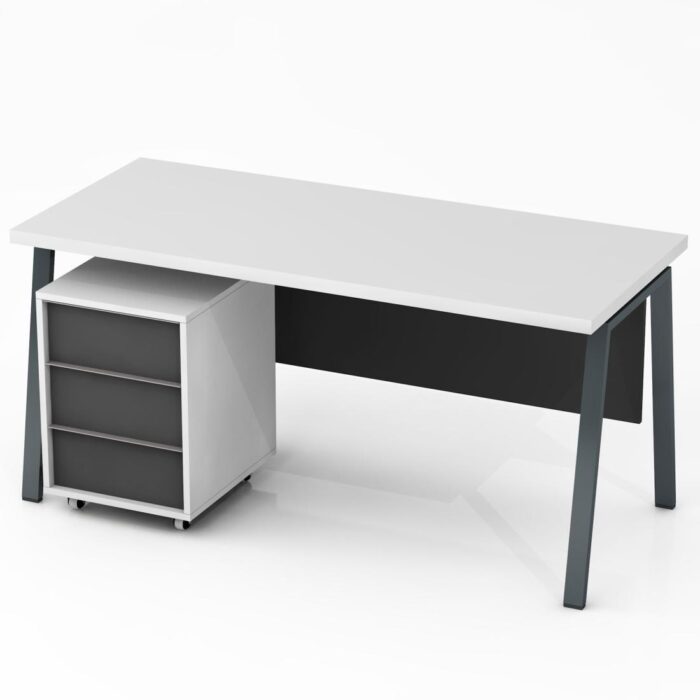 Rašomasis stalas su mobiliu stalčių bloku ir kojų uždanga Promo R25 - Image 7