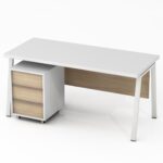 Rašomasis stalas su mobiliu stalčių bloku ir kojų uždanga Promo R25